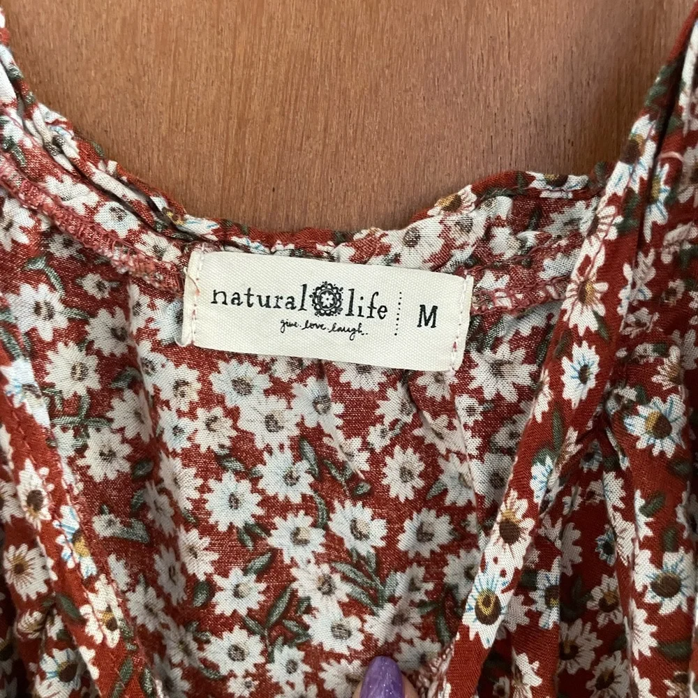 Natural Life Rust Floral Dress - Picture 4 of 4